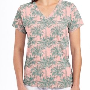 NWT New Fresh Produce Afternoon Palm Trees Blush T Tee Shirt S, M or L